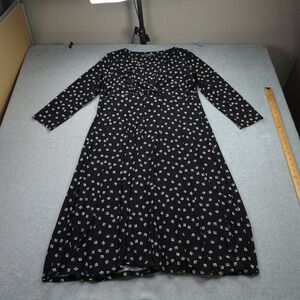 Lauren Ralph Lauren Dress Womens 16W Black White Geometric A-Line Slinky Stretch
